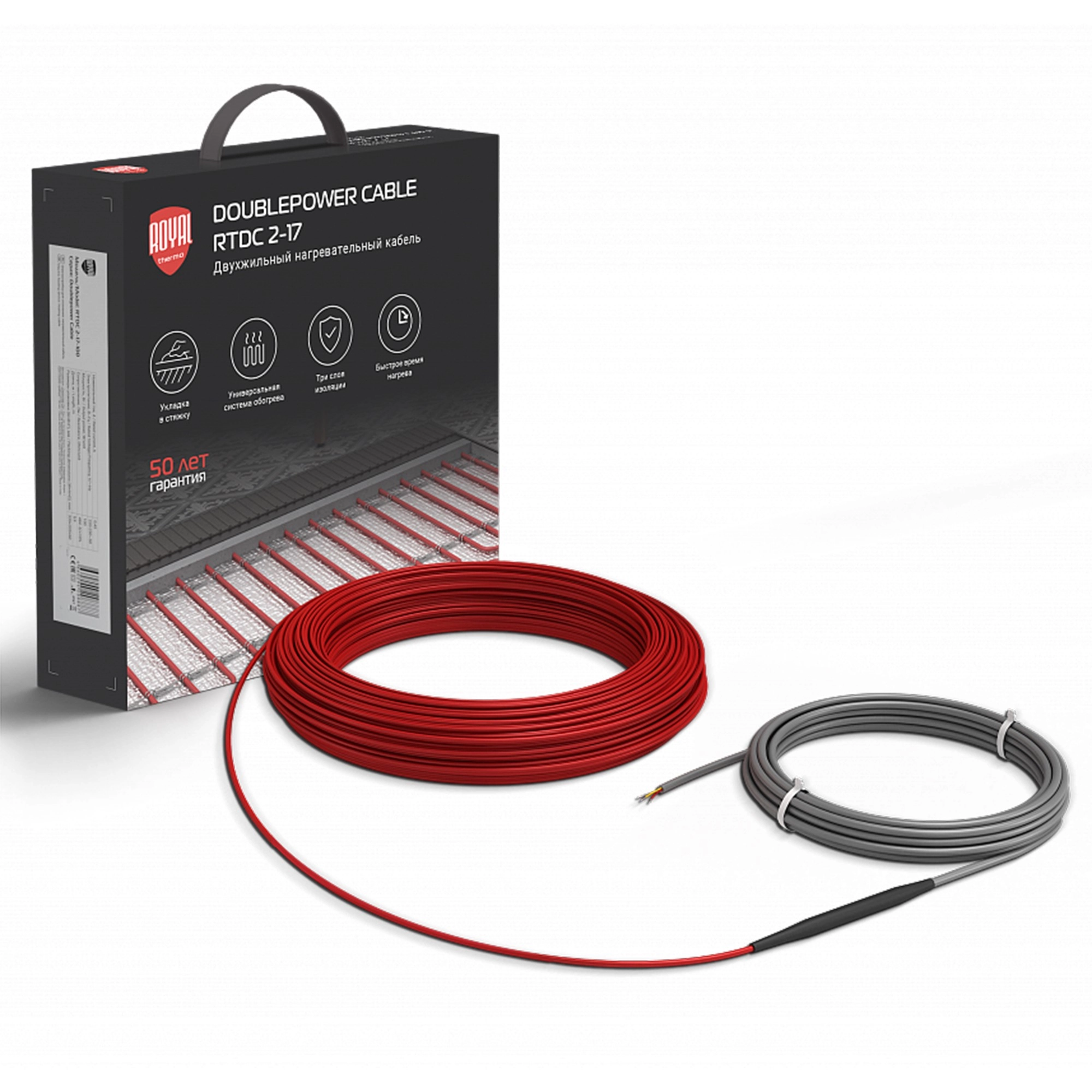 Кабель нагревательный Royal Thermo RTDC 2-17-1200 с терморегулятором RTO-16