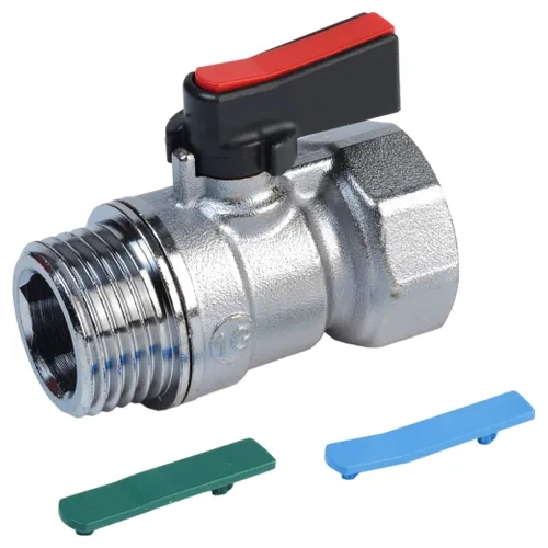 Кран шаровой Giacomini В/Н 1/2" мини хром. рукоятка пластмассовая с набором вставок, R694X003
