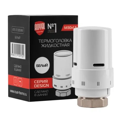 Термоголовка жидкостная Royal Thermo Design М30х1,5 (белый) RTE 07.0004M